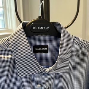 Men’s micro box print cotton dress shirt.